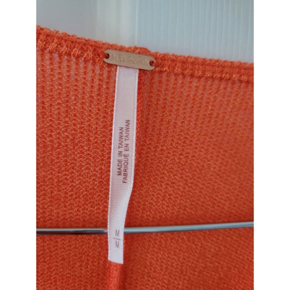 Free People Orange Coquette front tie Cardigan size Medium New bows - Picture 4 of 7
